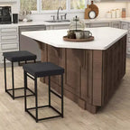 Costway Lot de 2 tabourets de bar rembourrés, hauteur de comptoir, en cuir PU avec repose-pieds, marron/noir/gris