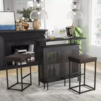 Costway Lot de 2 tabourets de bar rembourrés, hauteur de comptoir, en cuir PU avec repose-pieds, marron/noir/gris