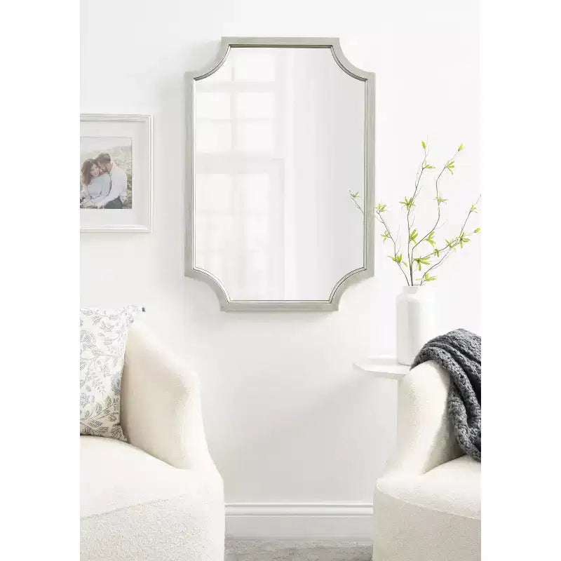 Miroir festonné en MDF Kate et Laurel Hogan, 24x36, argent