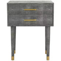 Nour Faux Shagreen End Table - SFV1520B - Black - Safavieh Couture