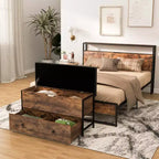 Banc Coffre de Rangement Costway, Dessus Rabattable, en Bois, avec Coussin et 2 Tiroirs