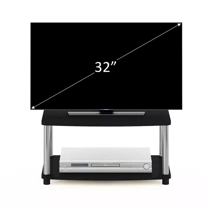 Meuble TV Furinno Industriel, console multimédia avec étagères de rangement ouvertes à 2 niveaux