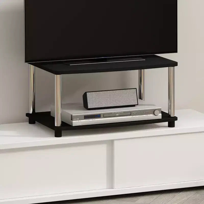 Meuble TV Furinno Industriel, console multimédia avec étagères de rangement ouvertes à 2 niveaux