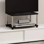 Meuble TV Furinno Industriel, console multimédia avec étagères de rangement ouvertes à 2 niveaux
