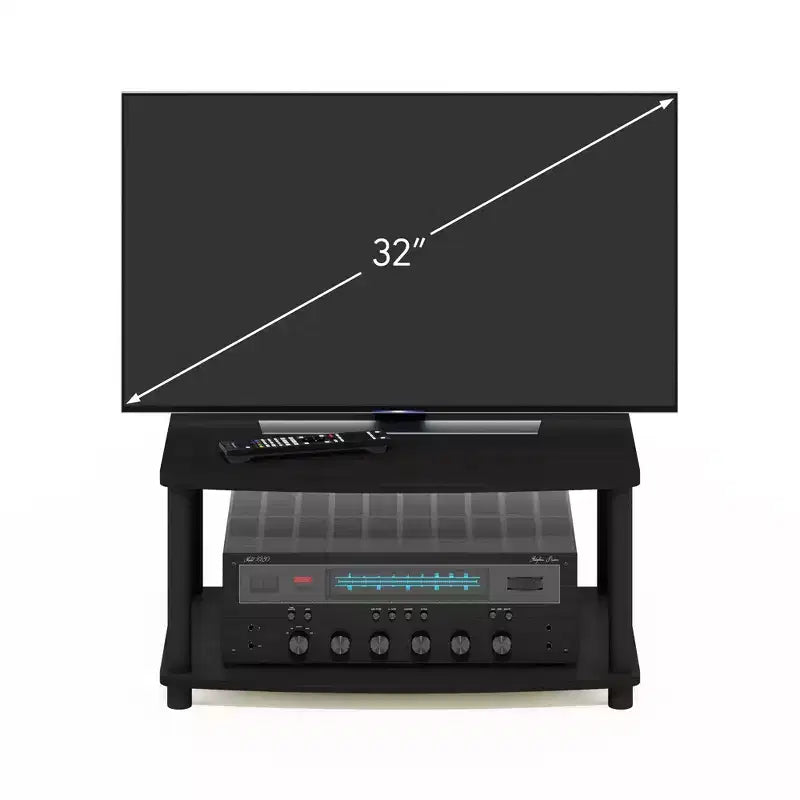 Meuble TV Furinno Industriel, console multimédia avec étagères de rangement ouvertes à 2 niveaux