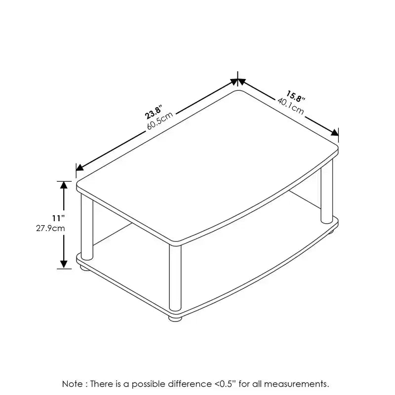 Meuble TV Furinno Industriel, console multimédia avec étagères de rangement ouvertes à 2 niveaux