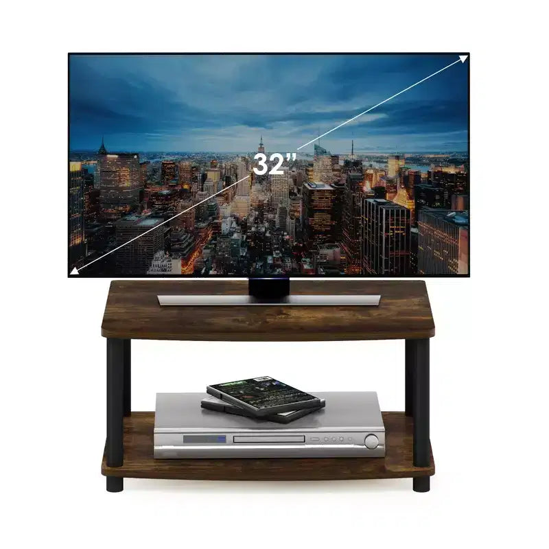 Meuble TV Furinno Industriel, console multimédia avec étagères de rangement ouvertes à 2 niveaux