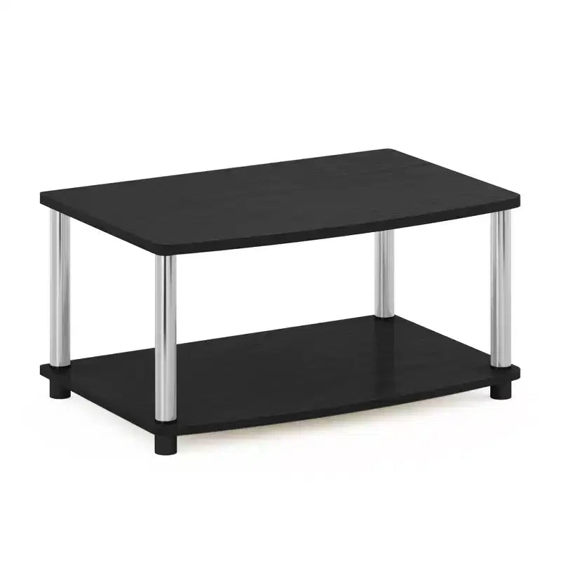 Meuble TV Furinno Industriel, console multimédia avec étagères de rangement ouvertes à 2 niveaux