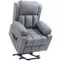 HOMCOM Electric Power Lift Chair for Elderly with Vibration Massage, Remote Control, Side Pockets, Gray