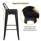 Tabourets de bar en métal Yaheetech 30 H, lot de 4 pour restaurant et maison, noirs
