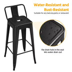 Tabourets de bar en métal Yaheetech 30 H, lot de 4 pour restaurant et maison, noirs
