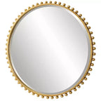 Miroir Mural Décoratif Rond Uttermost, Moderne Biseauté, Cadre en Fer Feuille d'Or, 81 cm de Large, pour Salle de Bain, Chambre, Salon, Maison