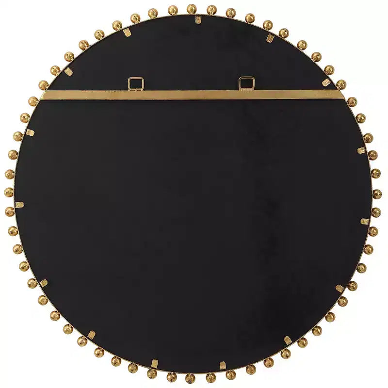 Miroir Mural Décoratif Rond Uttermost, Moderne Biseauté, Cadre en Fer Feuille d'Or, 81 cm de Large, pour Salle de Bain, Chambre, Salon, Maison