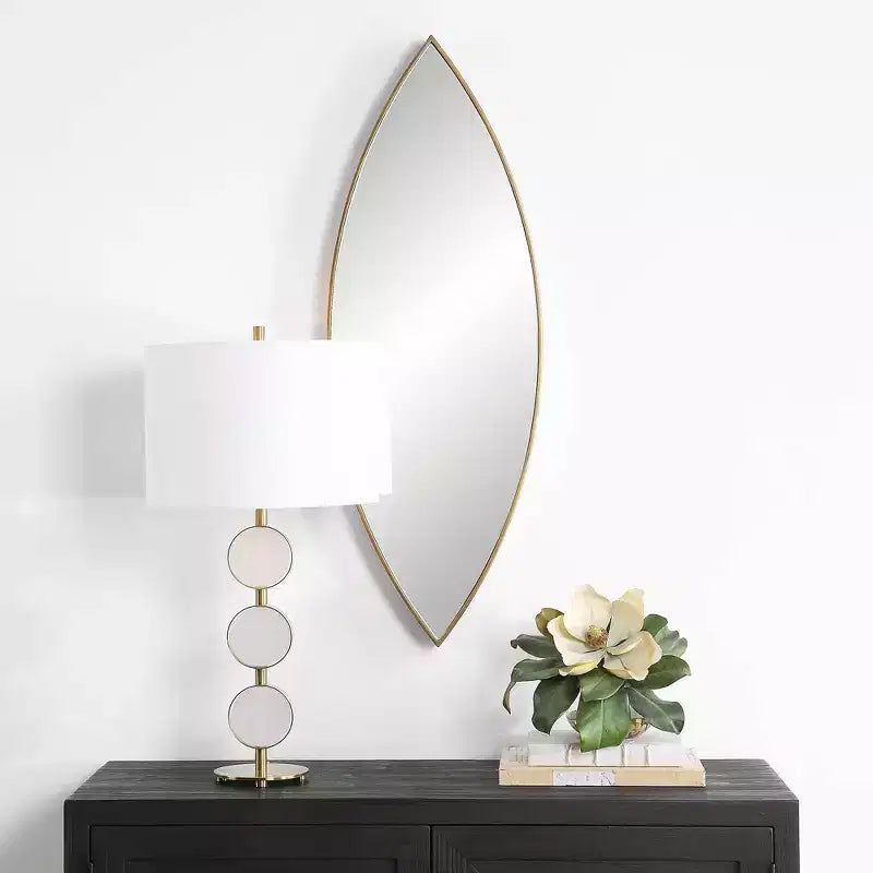 Miroir mural Uttermost Ellipse en bronze doré 14 x 39 3/4