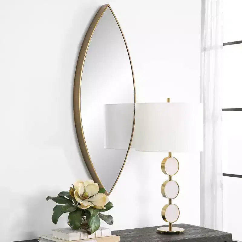 Miroir mural Uttermost Ellipse en bronze doré 14 x 39 3/4