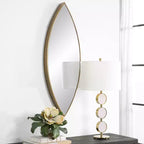 Miroir mural Uttermost Ellipse en bronze doré 14 x 39 3/4