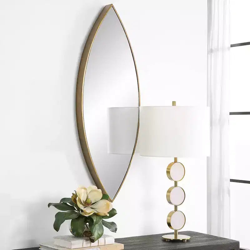 Miroir mural Uttermost Ellipse en bronze doré 14 x 39 3/4
