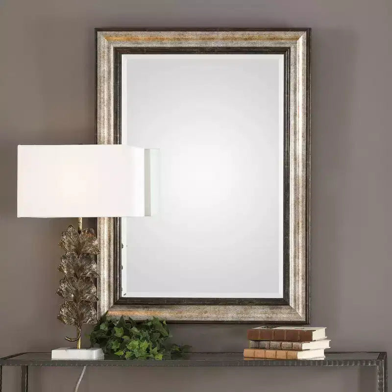 Miroir Mural Rectangulaire Shefford Argent et Bronze 31 x 43 Uttermost