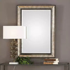 Miroir Mural Rectangulaire Shefford Argent et Bronze 31 x 43 Uttermost