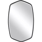 Uttermost Vanity Accent Wall Mirror Modern Beveled Satin Black Iron Metal Frame 22 1/4 Wide for Bathroom Bedroom Living Room Home