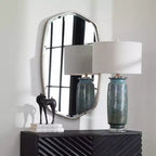 Miroir mural Uttermost Vanity Accent moderne biseauté, cadre en métal de fer noir satiné, 56,5 cm de large, pour salle de bain, chambre, salon, maison