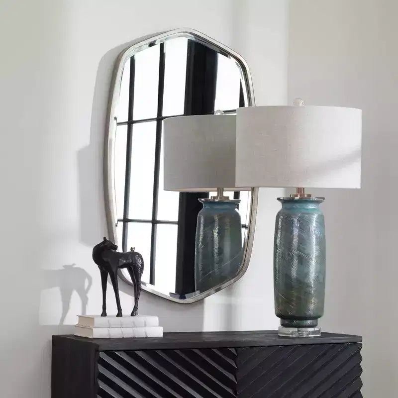 Miroir mural Uttermost Vanity Accent moderne biseauté, cadre en métal de fer noir satiné, 56,5 cm de large, pour salle de bain, chambre, salon, maison