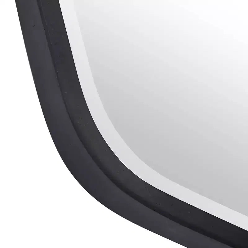 Miroir mural Uttermost Vanity Accent moderne biseauté, cadre en métal de fer noir satiné, 56,5 cm de large, pour salle de bain, chambre, salon, maison