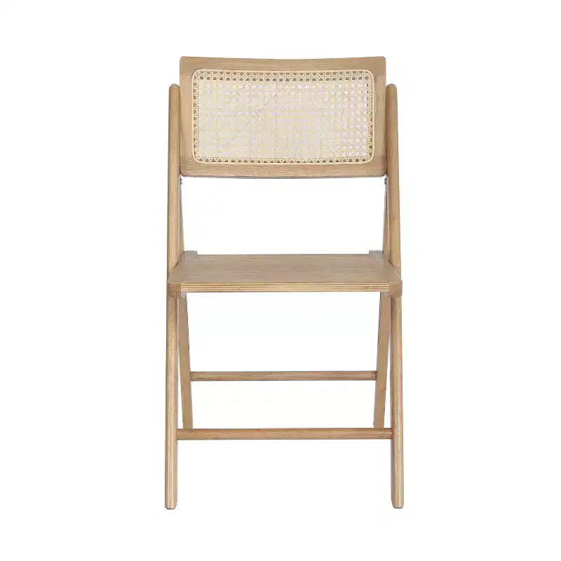 Flash Furniture Galene Lot de 2 chaises pliantes en rotin et canne avec cadre et assise en bois massif et dossier ventilé, parfaites pour les événements ou comme sièges supplémentaires