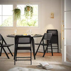Flash Furniture Galene Lot de 2 chaises pliantes en rotin et canne avec cadre et assise en bois massif et dossier ventilé, parfaites pour les événements ou comme sièges supplémentaires