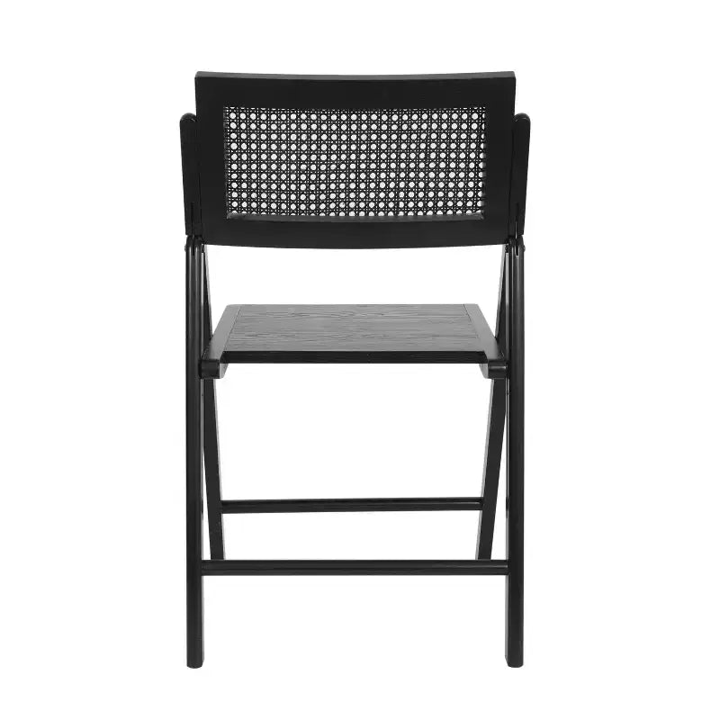 Flash Furniture Galene Lot de 2 chaises pliantes en rotin et canne avec cadre et assise en bois massif et dossier ventilé, parfaites pour les événements ou comme sièges supplémentaires