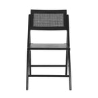 Flash Furniture Galene Lot de 2 chaises pliantes en rotin et canne avec cadre et assise en bois massif et dossier ventilé, parfaites pour les événements ou comme sièges supplémentaires