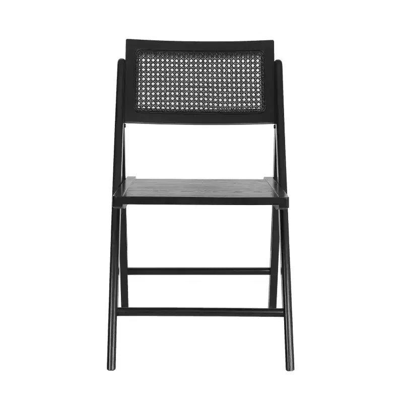 Flash Furniture Galene Lot de 2 chaises pliantes en rotin et canne avec cadre et assise en bois massif et dossier ventilé, parfaites pour les événements ou comme sièges supplémentaires