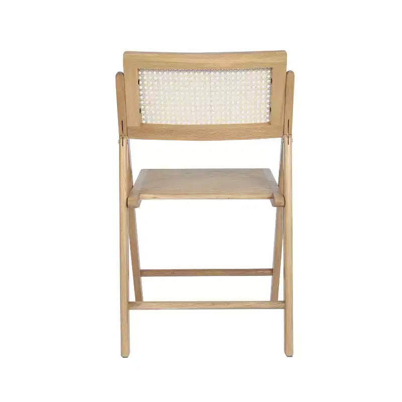 Flash Furniture Galene Lot de 2 chaises pliantes en rotin et canne avec cadre et assise en bois massif et dossier ventilé, parfaites pour les événements ou comme sièges supplémentaires