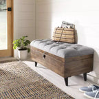 Pouf de cocktail capitonné Liam - OTT6400 - Safavieh