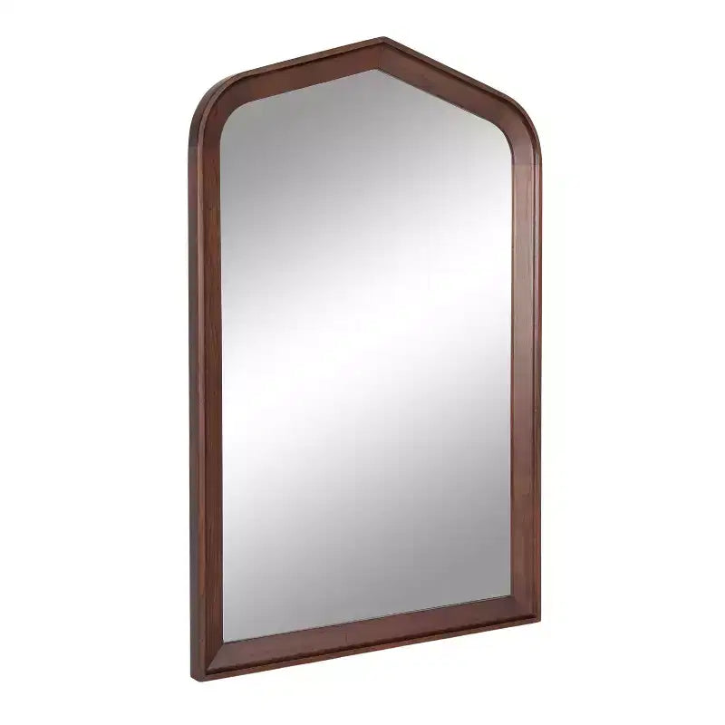 Kate and Laurel Tudor Arch Wall Mirror, 24x36, Walnut Brown