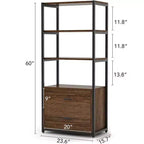 Étagère à livres 4 niveaux Lantine avec 2 tiroirs