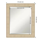 Miroir mural biseauté Amanti Art Classic Honey Silver encadré