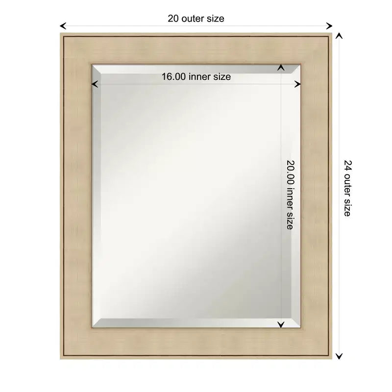 Miroir mural biseauté Amanti Art Classic Honey Silver encadré