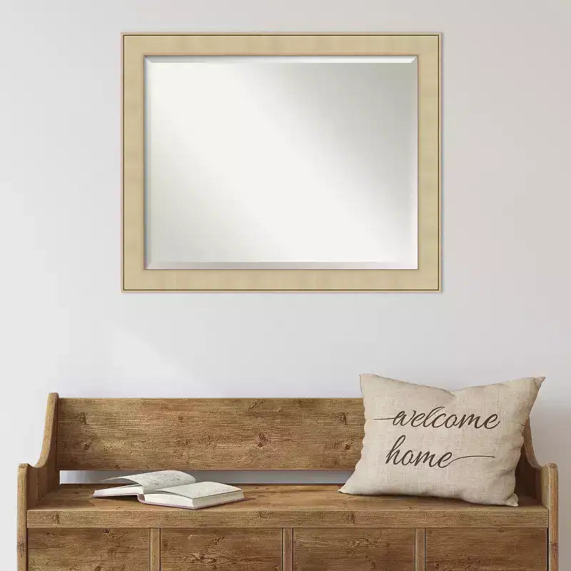 Miroir mural biseauté Amanti Art Classic Honey Silver encadré