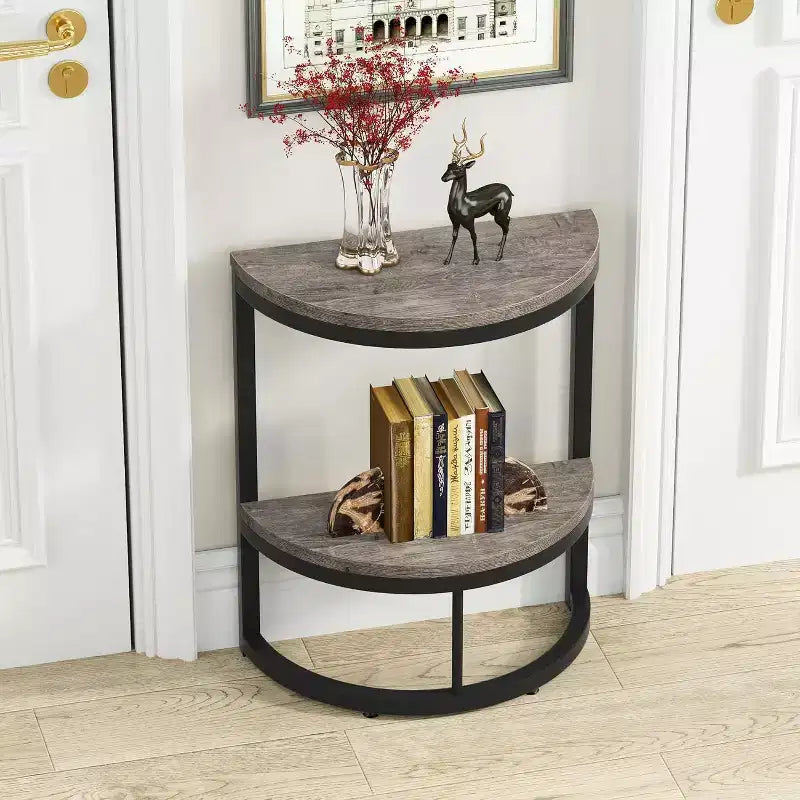 Table d'appoint Lantine semi-circulaire à 2 niveaux