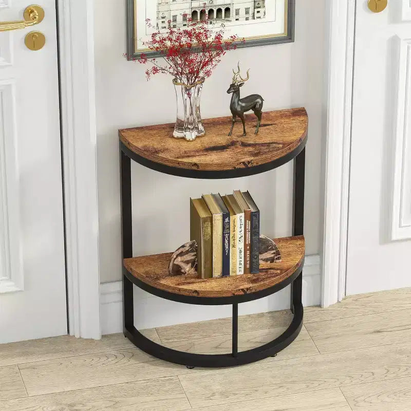 Table d'appoint Lantine semi-circulaire à 2 niveaux