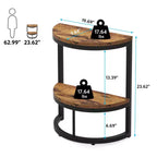 Table d'appoint Lantine semi-circulaire à 2 niveaux