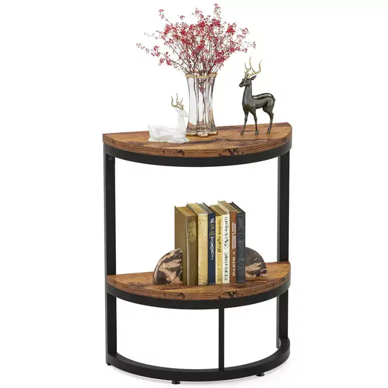 Table d'appoint Lantine semi-circulaire à 2 niveaux
