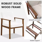 Fauteuil d'appoint moderne Costway en tissu de lin rembourré avec pieds en bois massif