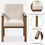Fauteuil d'appoint moderne Costway en tissu de lin rembourré avec pieds en bois massif