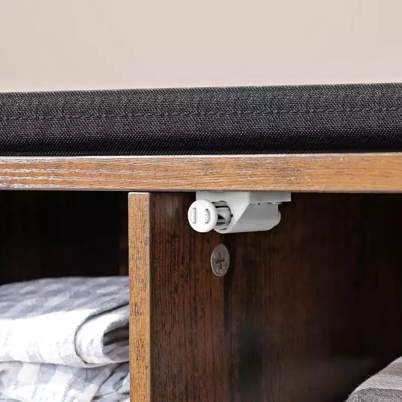VASAGLE Banc de rangement avec placard et 9 compartiments ouverts 30 x 110 x 48 cm Marron rustique