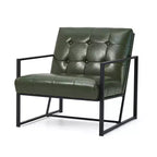 Fauteuil d'appoint en similicuir capitonné de style milieu de siècle - Glitzhome