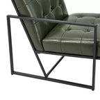 Fauteuil d'appoint en similicuir capitonné de style milieu de siècle - Glitzhome