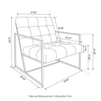 Fauteuil d'appoint en similicuir capitonné de style milieu de siècle - Glitzhome