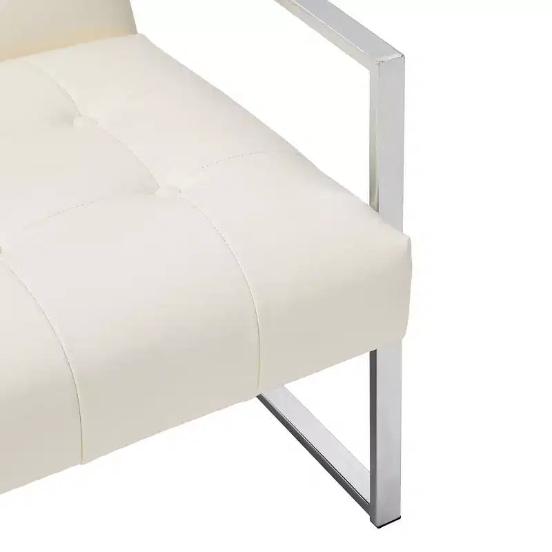Fauteuil d'appoint en similicuir capitonné de style milieu de siècle - Glitzhome